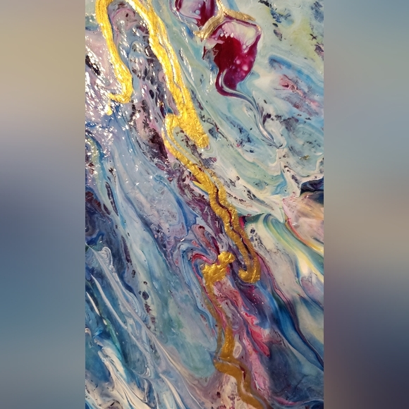 Original 16"x20" Acrylic Pour Painting - Picture 5 of 5